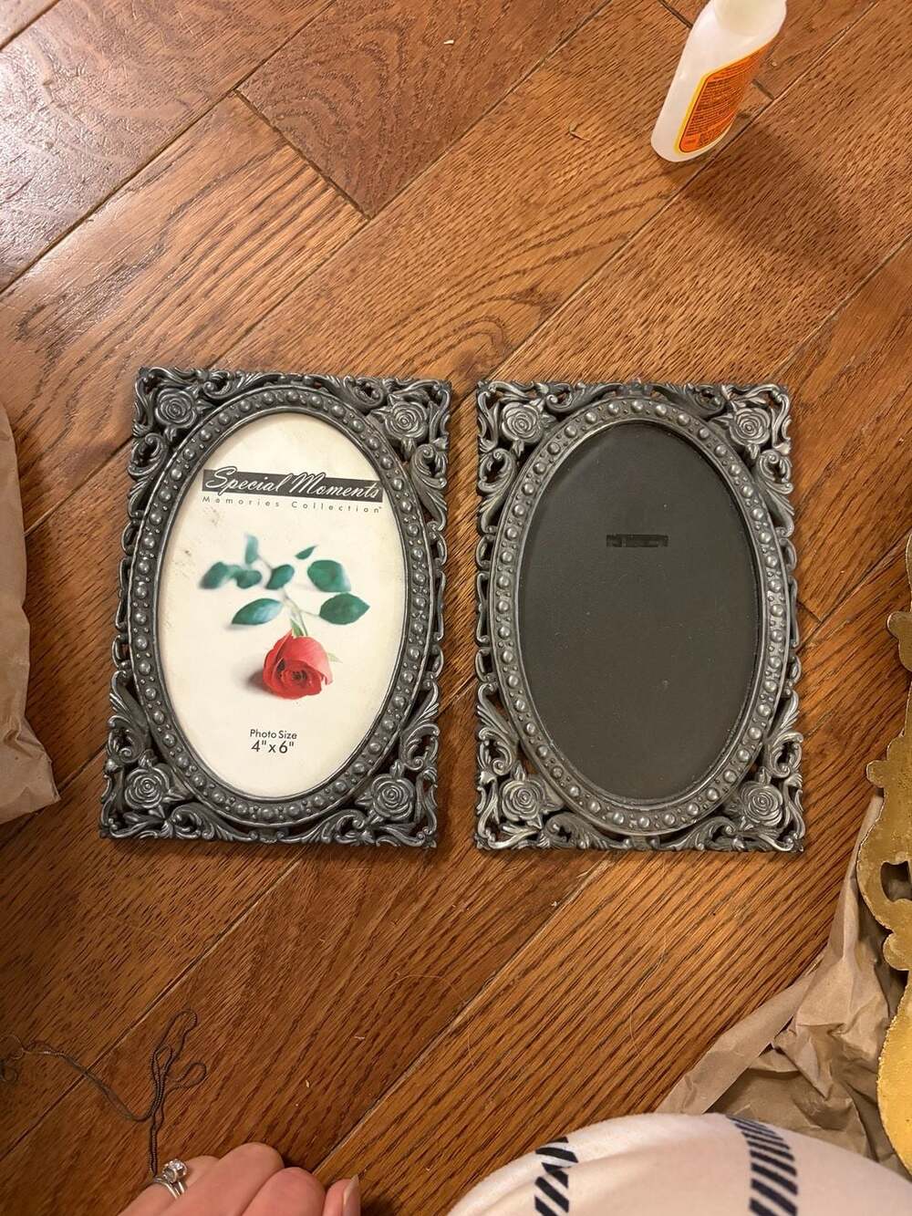 Vintage Connoisseur Metal Ornate Floral Photo Frame, Elegant Pewter Photo 4x6